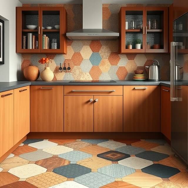Kitchen Floor Hexagonal Tiles