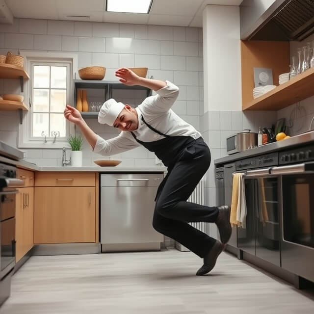 kitchen slip and fall safety